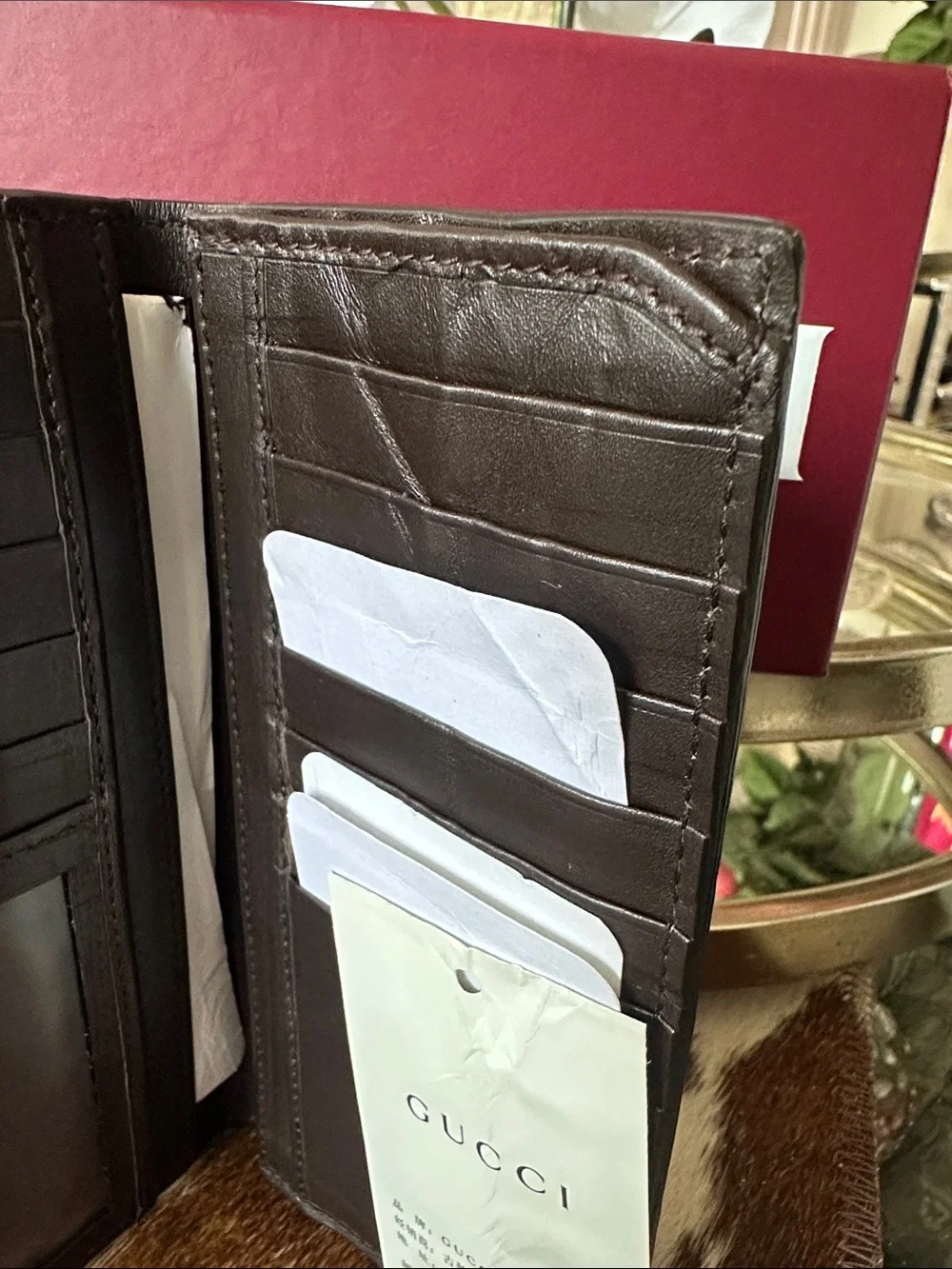 GUCCI GG Long Bifold Wallet Calfskin Leather Brown - Picture 6 of 9